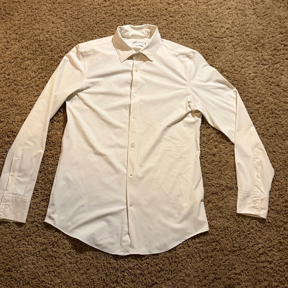 Zara Men's Crisp White Dress Shirt